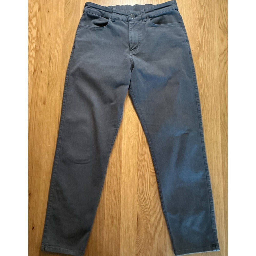Pact Womens Small Organic Cotton Stretch Pull‎ On Jeans Blue Gray Crop Pants